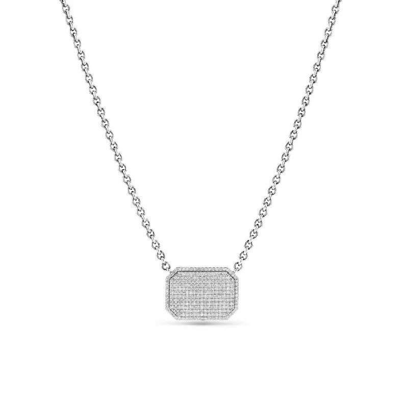 Elegant Necklaces-Diamond Shield Necklace  N0002659