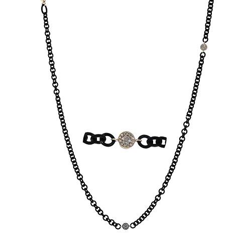 Long Gold Necklaces-Gent Necklace in 14k Gold with Diamonds NT1001