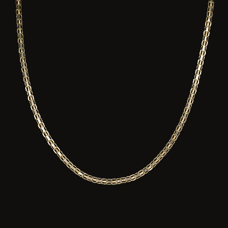 Mixed Metal Necklaces-SOLID 14k YELLOW GOLD CHAIN NECKLACE DOUBLE LINK 21.5 INCH 1.9mm MENS LADIES