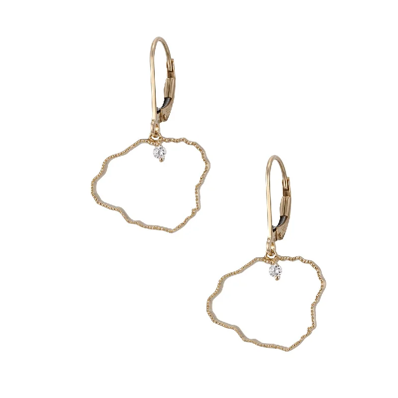 Simple Drop Earrings-Kauai Outline Earrings in Yellow Gold