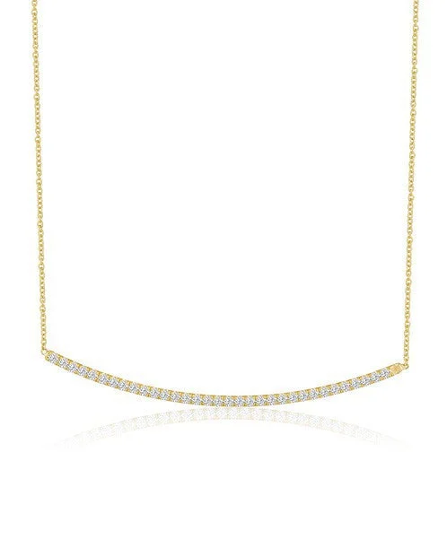 Moon Necklaces-Curve Necklace with Diamonds 519-JSA