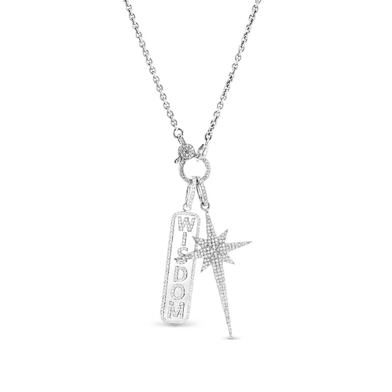 Modern Necklaces-Wisdom and Guidance Diamond Charm Necklace  N0002635