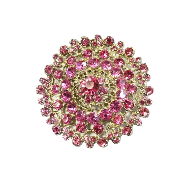 Brooch With Unique Design-Glam Fabric Grand Pink Brooch