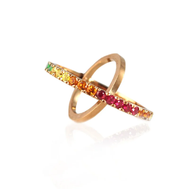 Engagement Rings With Gemstones-Rainbow Light Spectrum Ring