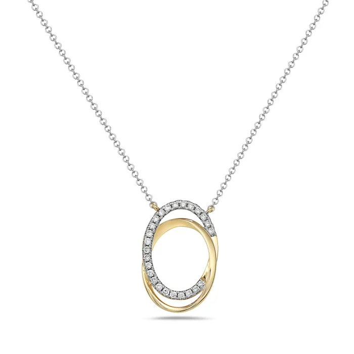 Black Diamond Necklaces-Bassali Olympia 14k Two-Tone Gold Necklace NK13599D