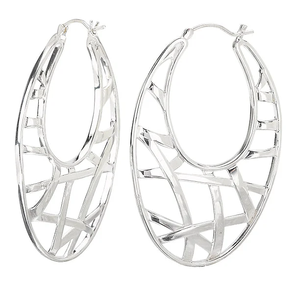 Unique Drop Earrings-High Polished Hoop Earrings