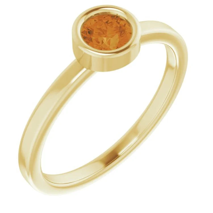 Multi-Stone Rings-14K Yellow 4.5 mm Natural Citrine Ring