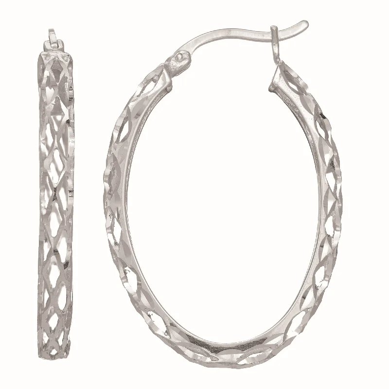 Elegant Pearl Earrings-Silver Oval Birdcage Earring