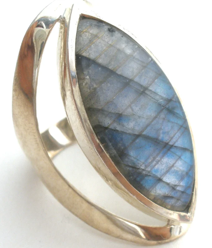 Men’s Wedding Rings With Diamonds-Labradorite Ring Sterling Silver Size 7.5 India PTI