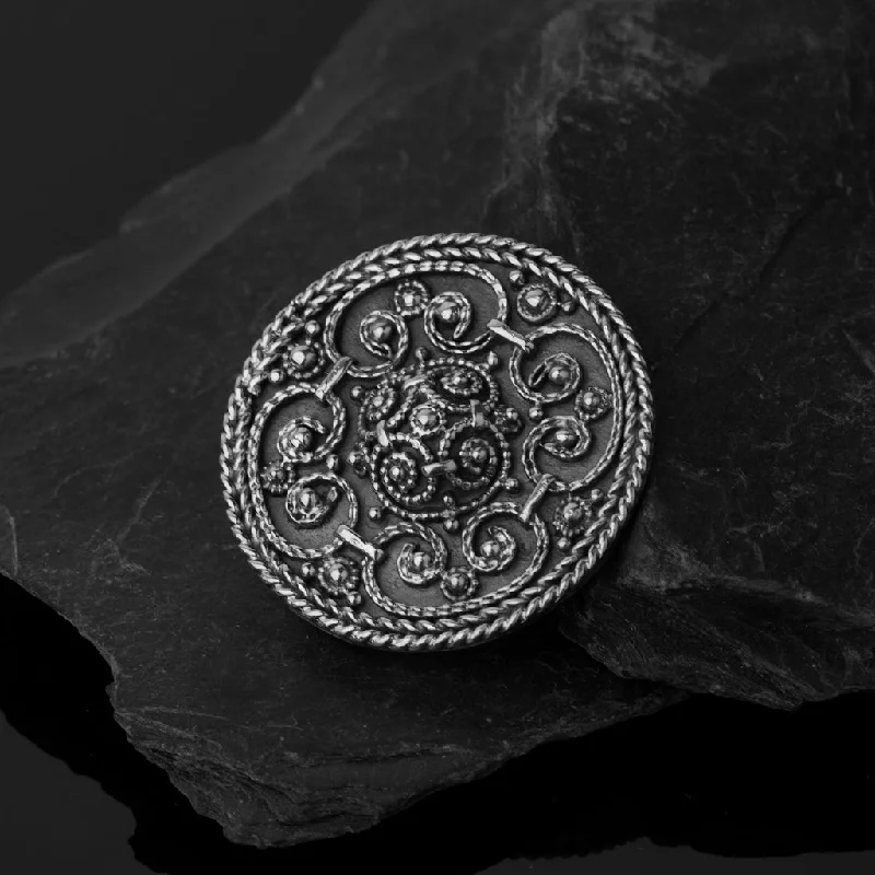 Customizable Brooch-Premium Filigree Brooch, Silver