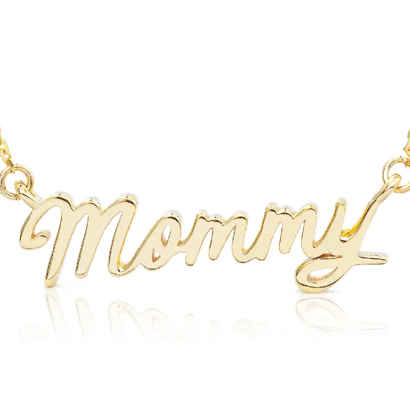 Simple Chain Necklaces-14k Gold Mommy Statement Necklace