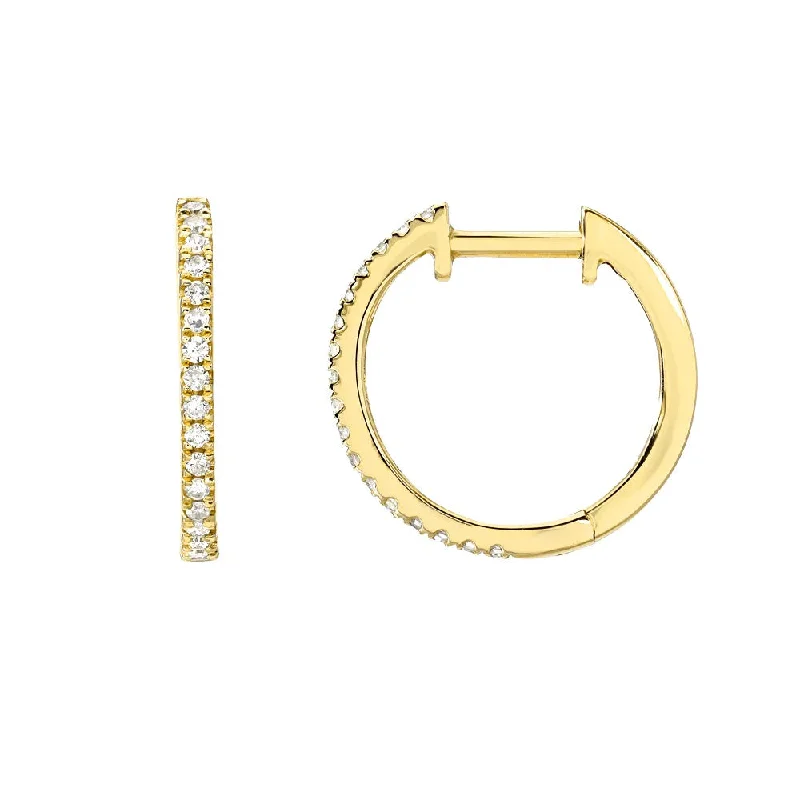 Stylish Gemstone Stud Earrings-Diamond Huggie Earrings in Yellow Gold