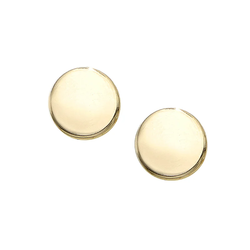 Silver Drop Earrings for Women-14K Gold Polished Circle Stud Earring