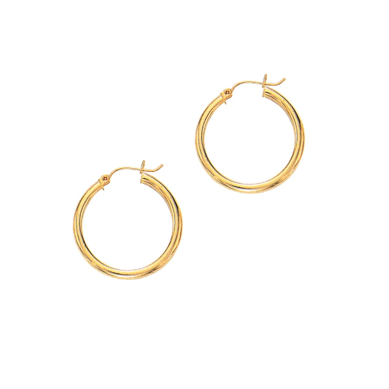 Personalized Earrings-14K Gold 3x25mm Hoops