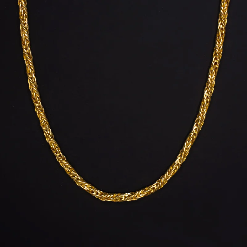 Bar Necklaces-SOLID 14K YELLOW GOLD CHAIN 18 INCH 1.7mm ITALIAN BRAIDED ROPE CLASSIC NECKLACE