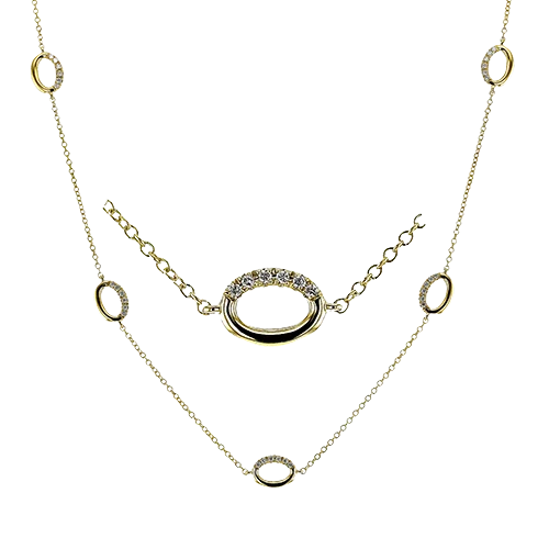 Vintage Necklaces-Necklace in 18k Gold with Diamonds LN4050