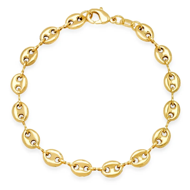 Bracelets With Zodiac Signs-PUFFY LINK BRACELET, GOLD