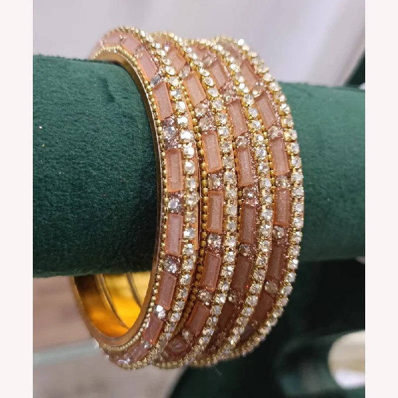 Bangles With Art Deco Style-Exotica Collection Gold Plated Austrian Stone Bangle Set