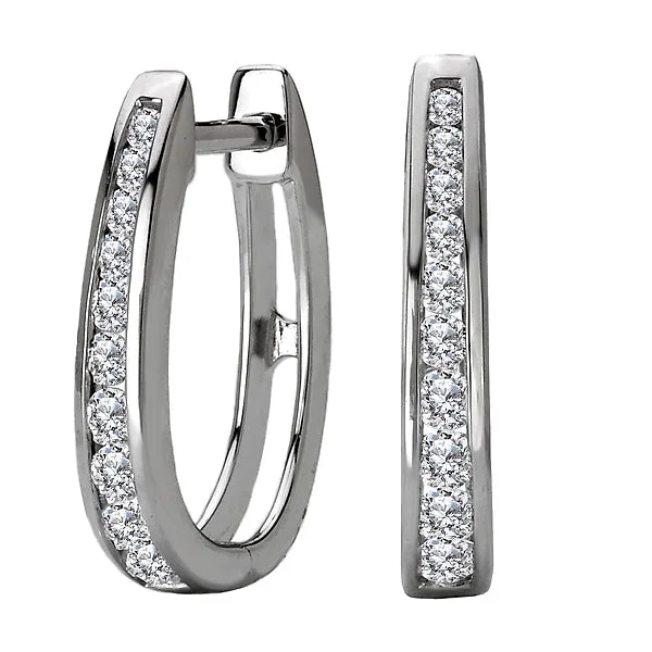 Simple Hoop Earrings-Ladies Fashion Diamond Earrings