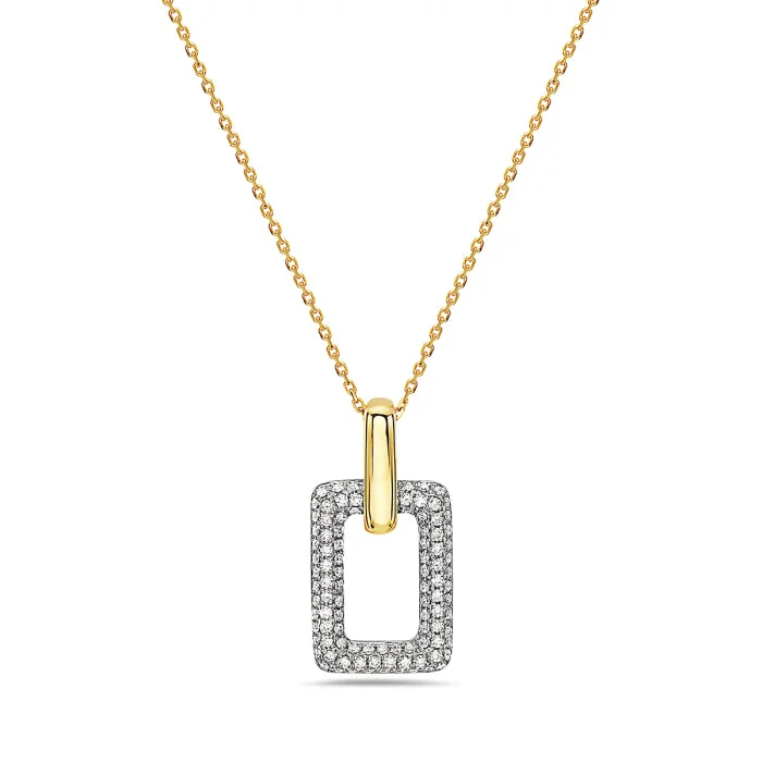 Luxury Silver Pendant Necklaces-Bassali Olympia 14k  Two-Tone Gold Necklace PN12938XD