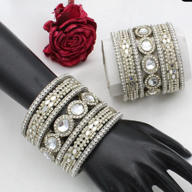 Bangles For Valentine’s Day-JCM Gold Plated Crystal Stone Bangle Set