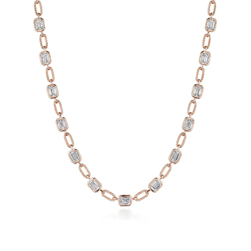 Modern Necklaces-TACORI Allure | Lab Grown Diamond Link Necklace FN825EC55X4LDPK16