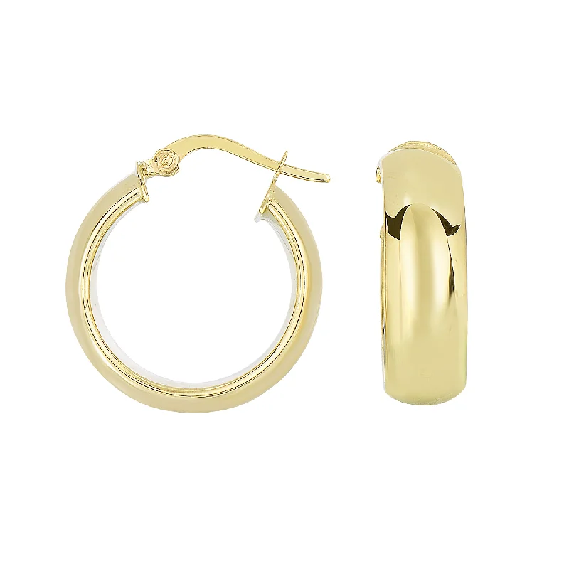 Large Dangle Earrings-14K Yellow Gold Polished Tube Hoop Earring