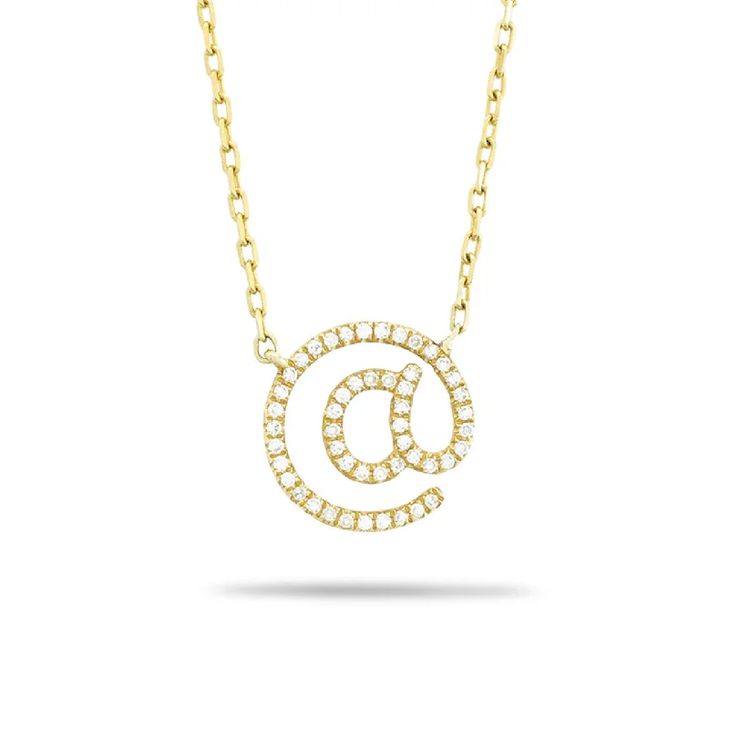 Butterfly Necklaces-@ Symbol Necklace 14k Yellow Gold 0.35ct Diamond