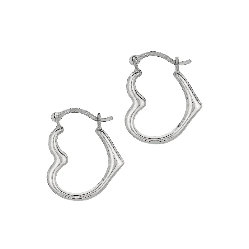 Cute Drop Earrings for Kids-10K Gold Heart Hoop Earring