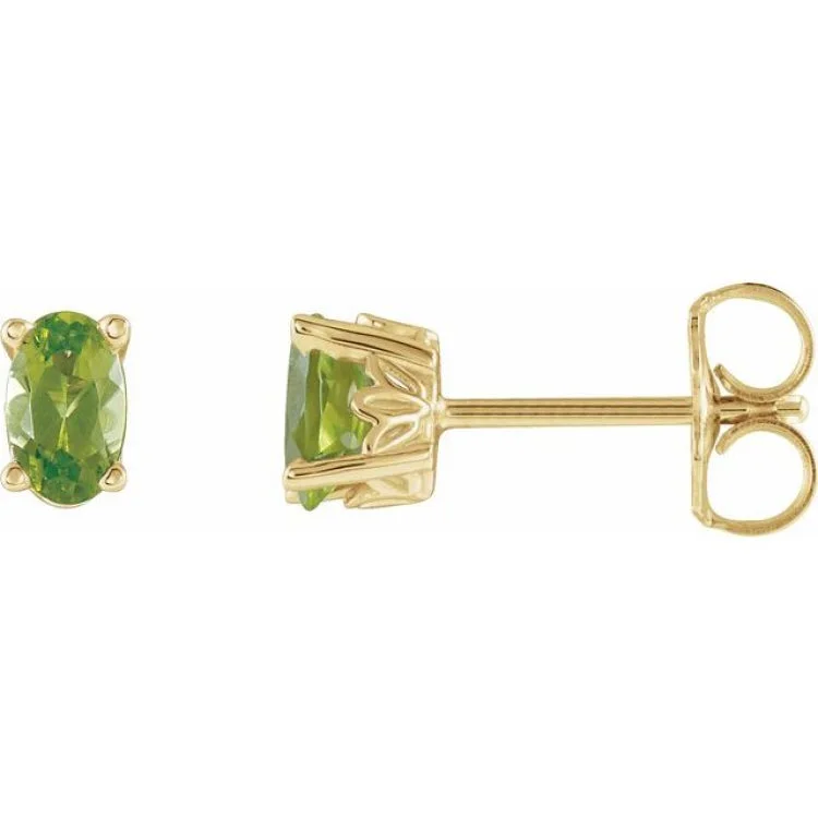 Luxury Hoop Earrings-14K Yellow Natural Peridot Earrings