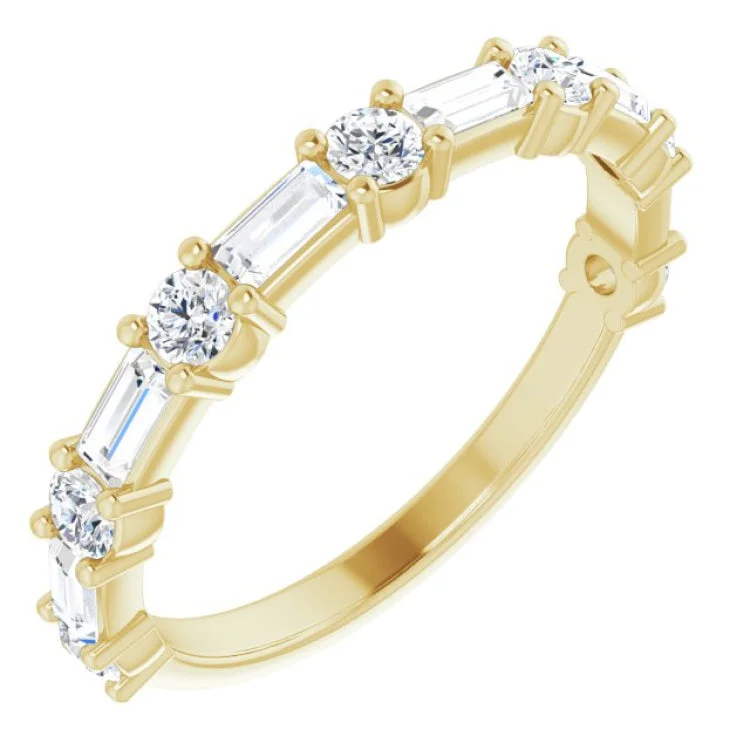 Designer Engagement Rings For Women-14K Yellow 3/4 CTW Natural Diamond Anniversary Band