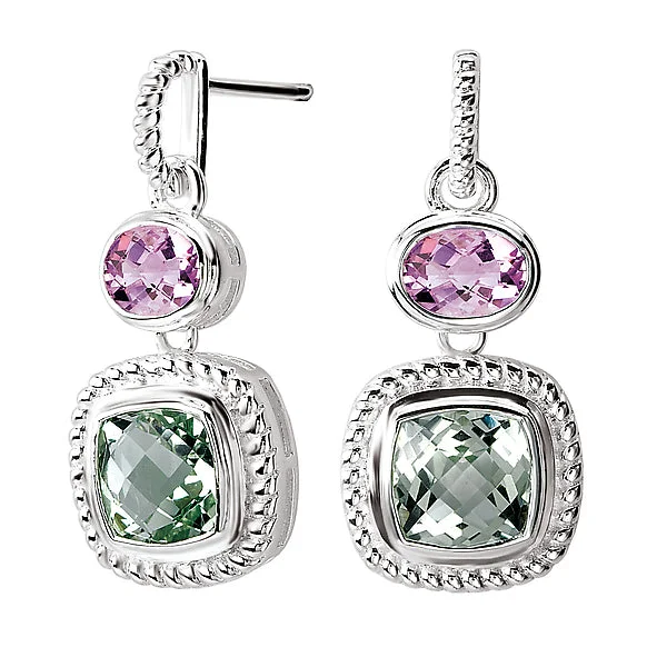 Cute Dangle Earrings-Ladies Fashion Gemstone Earrings