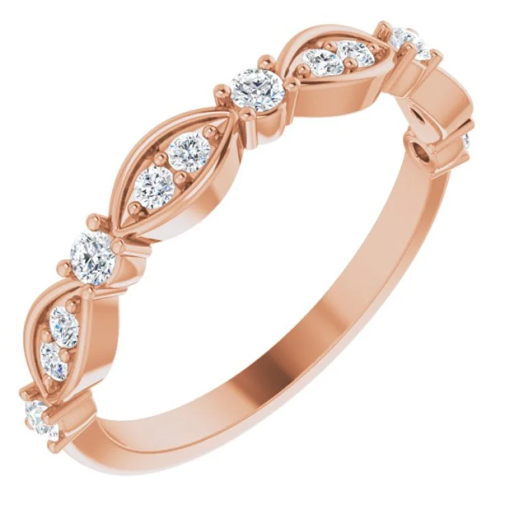 Unique Rings-14K Rose 1/3 CTW Lab-Grown Diamond Anniversary Band