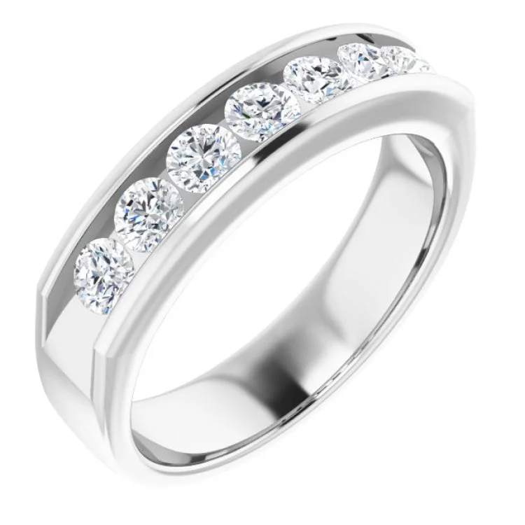 Handcrafted Wedding Rings-14K White 1 CTW Natural Diamond Ring