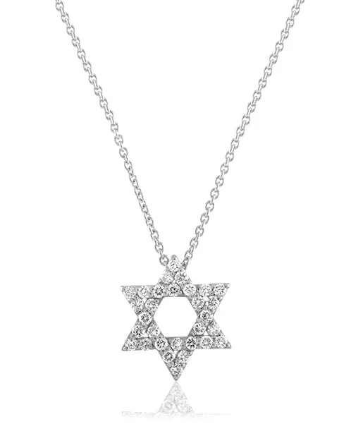 Gold Heart Necklaces-Star of David Diamond Necklace 590