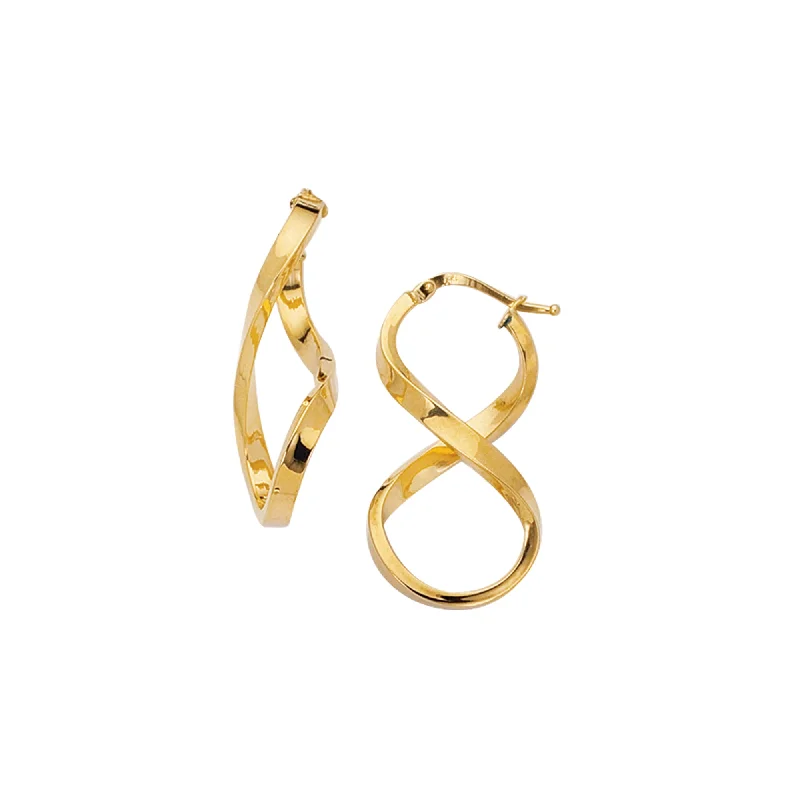 Wedding Pearl Earrings-14K Gold Infinity Freeform Earring