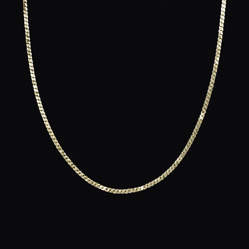 Religious Necklaces-S LINK CHAIN NECKLACE SOLID 14K YELLOW GOLD 19 INCH 1.3mm THIN EVERYDAY SIMPLE