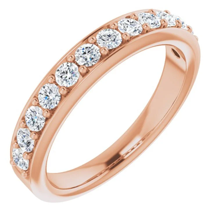 Designer Custom Rings-14K Rose 5/8 CTW Natural Diamond Anniversary Band