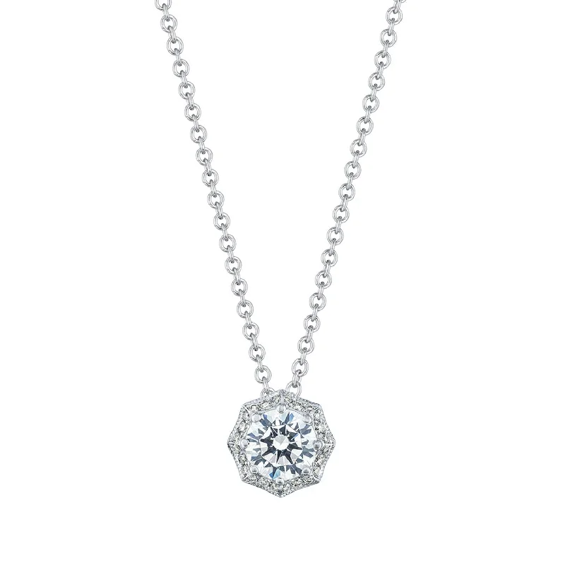 Custom Heart Necklaces-TACORI Bloom | Art Deco Bloom Diamond Necklace FP804RD65