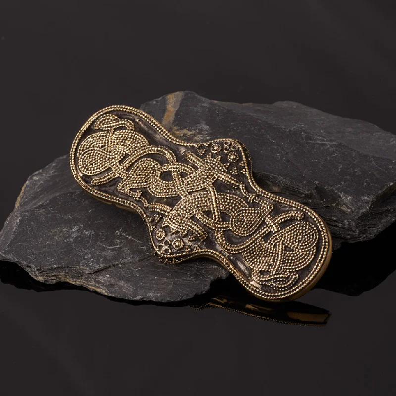 Art Nouveau Brooch-Premium Granulation Brooch, Bronze