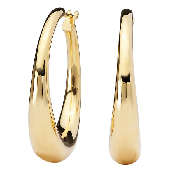 Solid Gold Earrings-Ladies Fashion Hoop Earrings