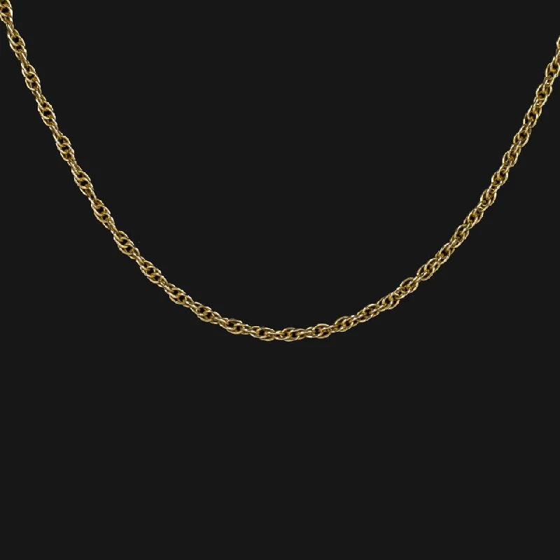 Crystal Pendant Necklaces-SOLID 14K YELLOW GOLD 19in DOUBLE CABLE CHAIN 1mm CLASSIC LADIES NECKLACE THIN