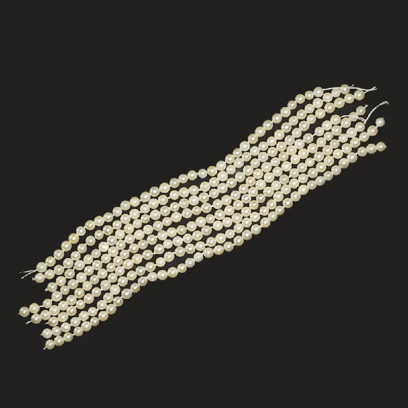 Heart Necklaces-VINTAGE CULTURED PEARLS 21 STRANDS 4.3mm 12 FOOT PARCEL NECKLACE BRACELET WHITE