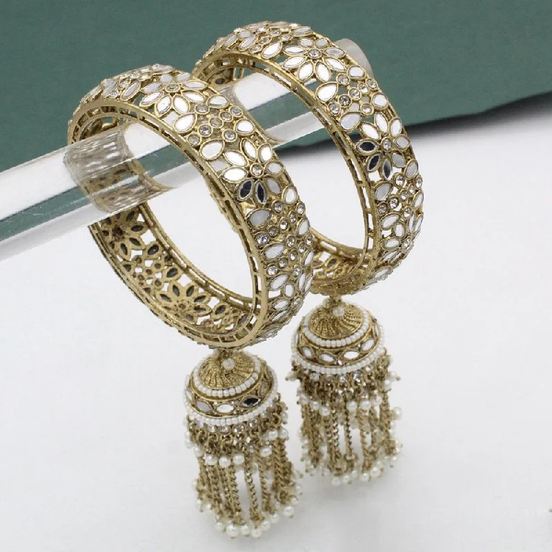 Contemporary Bangles-JCM Gold Plated Crystal Stone Bangle Set