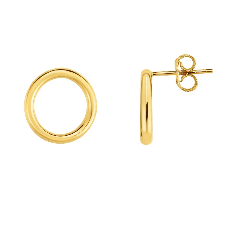 Creative Gold Earrings-14K Gold Open Circle Stud Earring