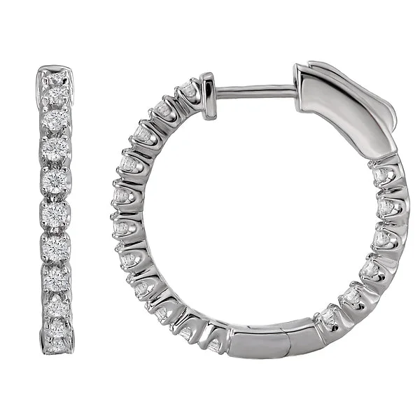 Modern Drop Earrings-Ladies Diamond Hoop Earrings