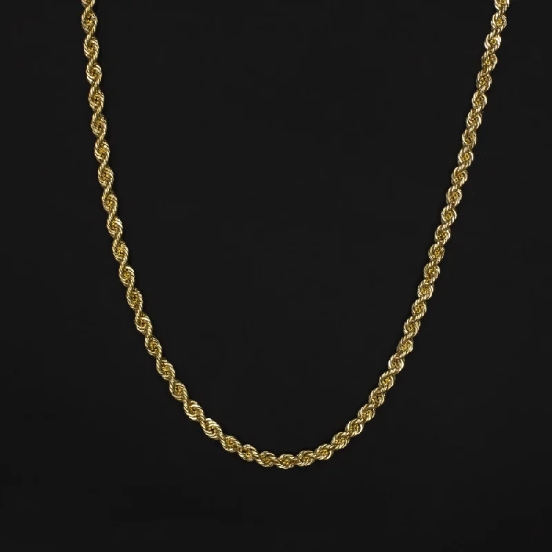 Wedding Necklaces-SOLID 14K YELLOW GOLD TWIST ROPE CHAIN NECKLACE 24in 1.5mm CLASSIC MENS LADIES