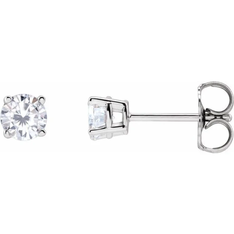 Natural Earrings-14K White 4 mm Stuller Lab-Grown Moissanite Stud Earrings