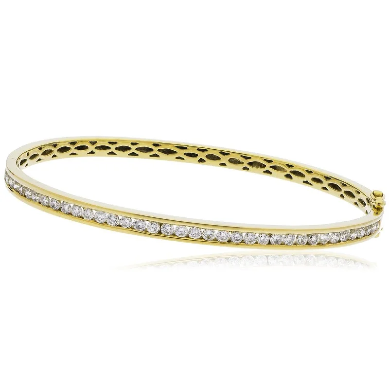 Bangles With Citrine-DIAMOND CHANNEL HALF SETTING IN 18K YELLOW GOLD