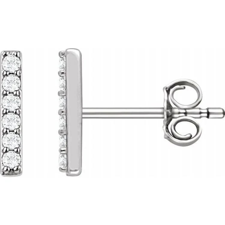 Abstract Earrings-14K White 1/10 CTW Lab-Grown Diamond Bar Earrings